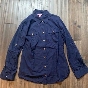 Lily Pulitzer Navy Blue Blouse
